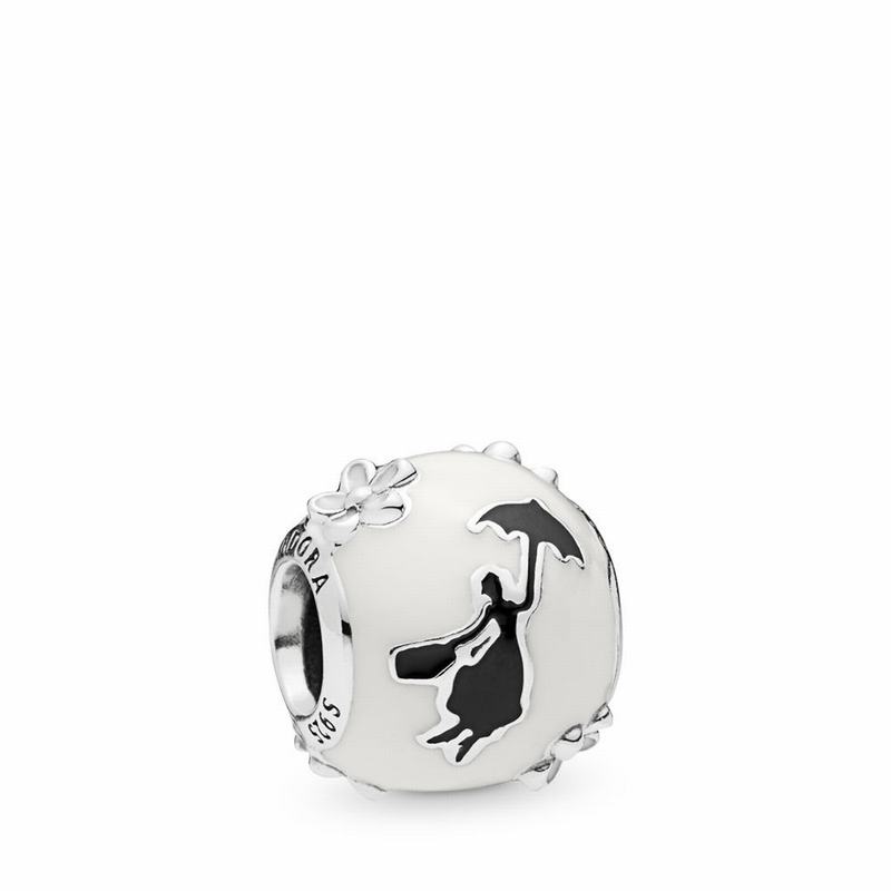 Pandora Disney Mary Poppins’ Silhouette Charm Ireland - Sterling Silver/Enamel/Black - 930175XGQ